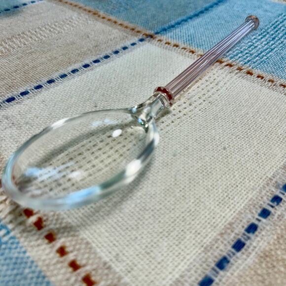 Vintage Glass Spoon with Pink Handle 9” - Picture 1 of 9
